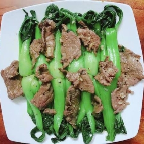Cải thìa xào bò