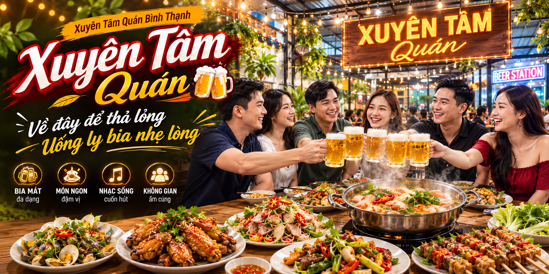 Xuyên Tâm Quán Bình Thạnh - 🍺 Về đây để thả lỏng - Uống ly bia nhẹ lòng